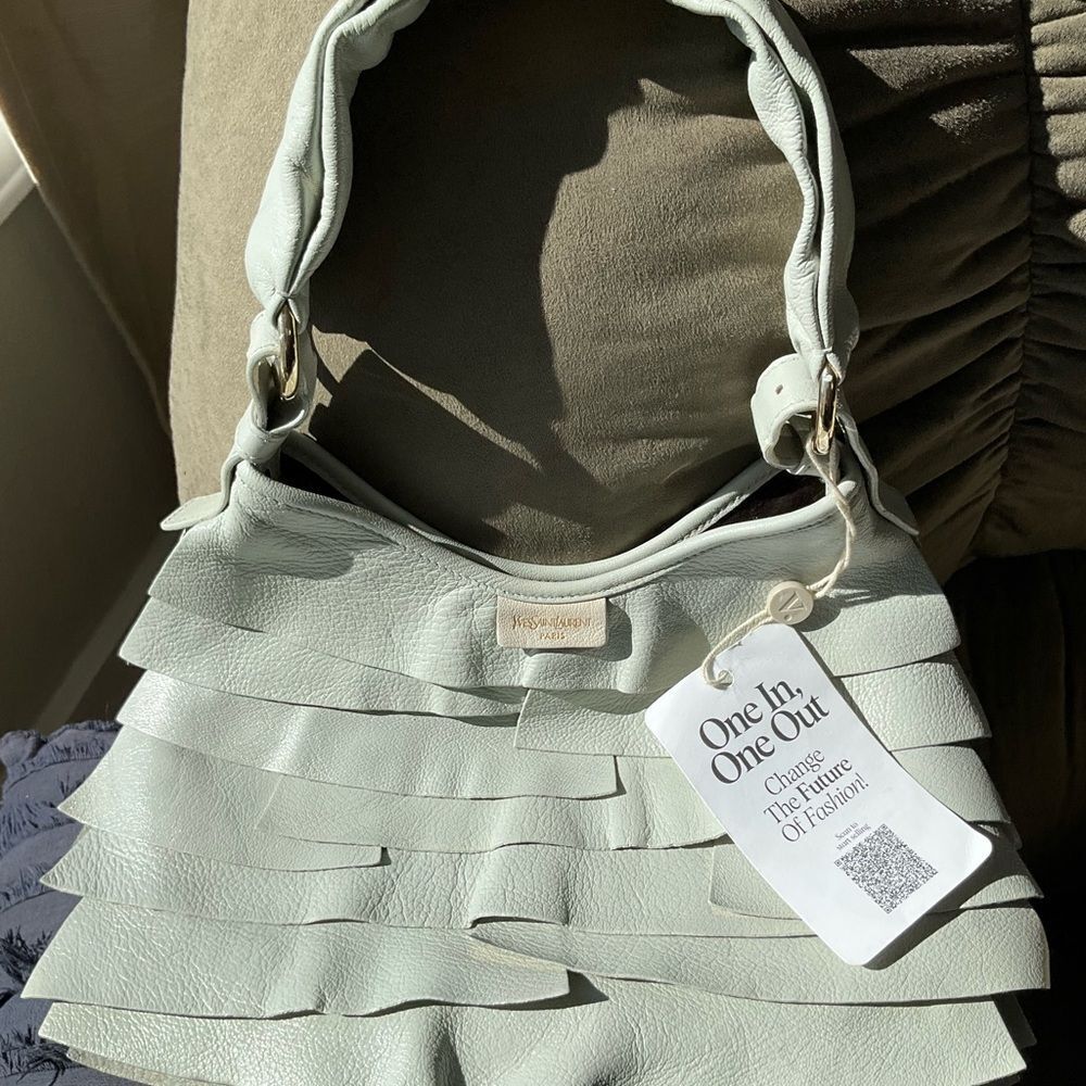 YSL Yves Saint Laurent ruffle purse